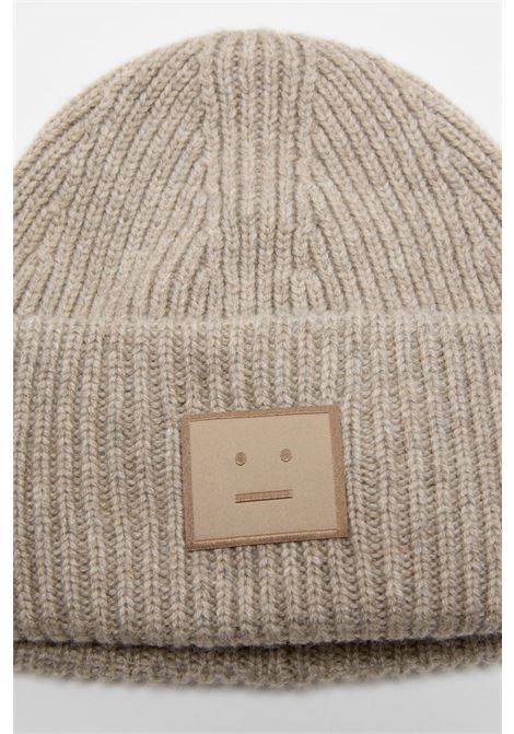 cappello beanie large face logo grigio melange ACNE STUDIOS | C40425DRN